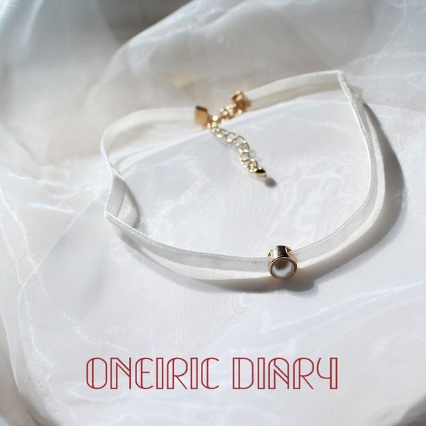 

chains oneiric diary spring fashion texture simple white velvet pearl neck chain collarbone necklace for woman, Silver