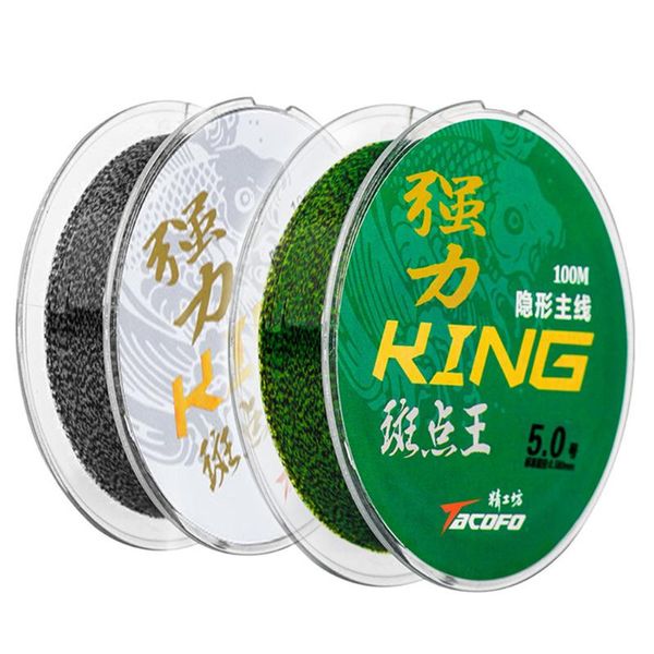

nylon invisible fishing line 100m speckle carp fluorocarbon coating super strong spotted sinking braid