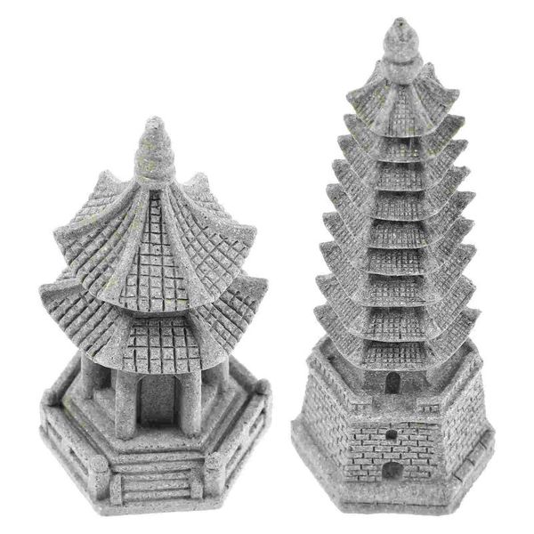 

garden decorations 2pcs tower figurines simulation landscape towers gardening