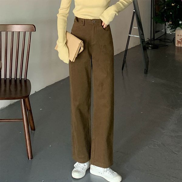 

s-l spring autumn korean style women straight denim pants casual high waist jeans for women wide leg trousers(x1739 210423, Blue