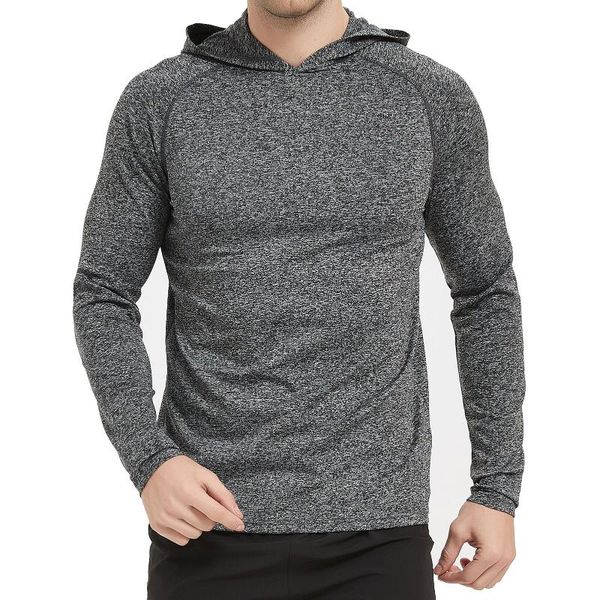 

men's hoodies & sweatshirts shirt workout running sports hoodie long sleeve quick dry gym, Black