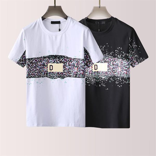 

2022 men's cotton round neck men's t-shirt european and american fashion letter printed logo summer designer casual couple short s, White;black