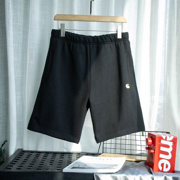 

men's shorts brand simple black pants summer logo embroidery high-quality 100% cotton sports fitness clothing, White;black