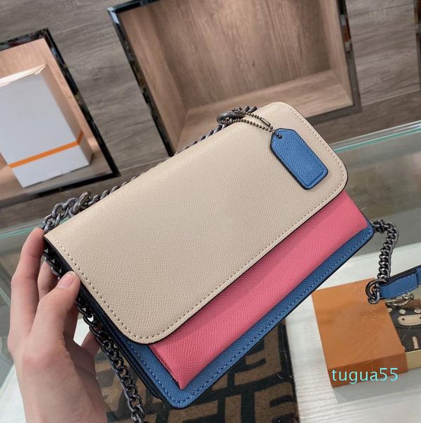

designer crossbody color matching chain bag female fashion niche all-match