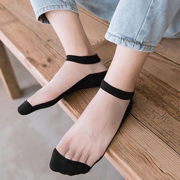 

men's socks 1 pair mens thin business male summer silk and cotton ankle length stretchy stockings cool breathable short, Black