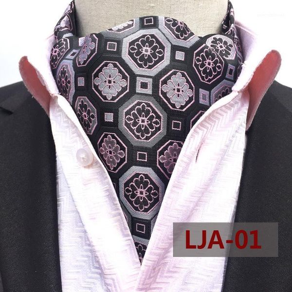 

men's autumn and winter new scarf polyester jacquard british suit shirt neckband cravat1, Black;gray