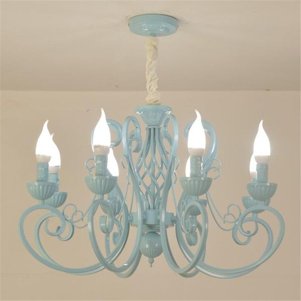 

chandeliers classic vintage style large branch iron ceiling hanging pendant lamp fixture 3/5/6/8 lights green painted indoor