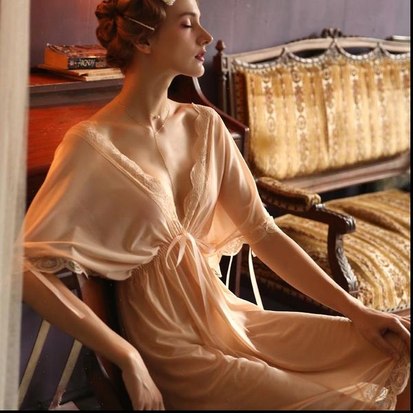 

oversize lingerie deep v lace womens sleepwears temptation maid uniform mesh loose night dress nighties nightgown summer women sleepwear, Black;red