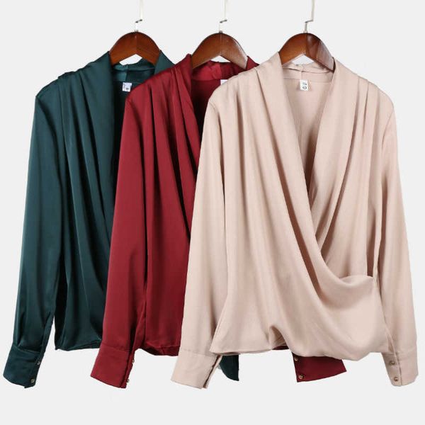 

womens and blouses fashion v-neck office ladies blouses woman long sleeve chiffon blouse women shirts blusas c228 210602, White