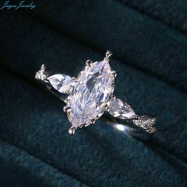 

wedding rings classic micro inlaid zircon horse eye shaped women's ring proposal engagement jewelry, Slivery;golden