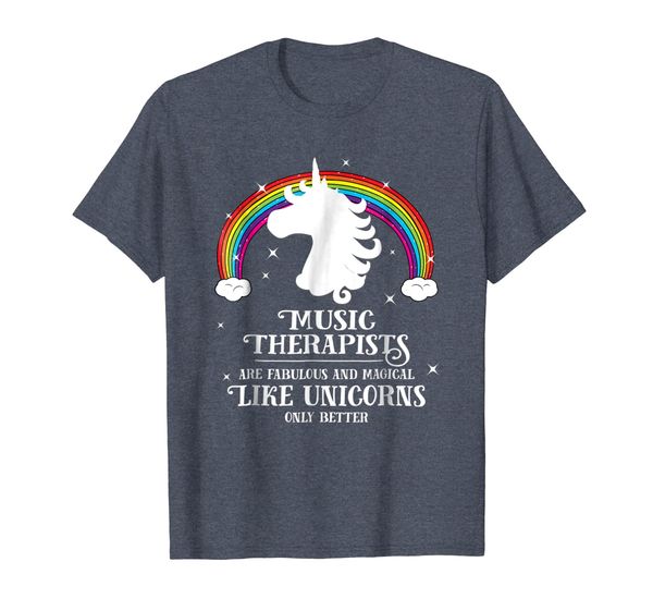 

music therapists are magical like unicorns funny tshirt gift, White;black