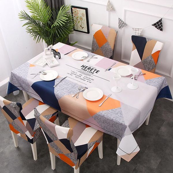 

chair covers 40waterproof oil-proof table cloth pastoral geometric tropical plants printed cover tablecloth for kitchen dining room