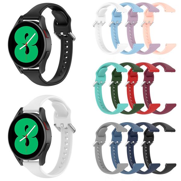 

soft silicone replacement straps band for galaxy watch 3 4 classic universal 40mm/44mm 20mm wrist strap