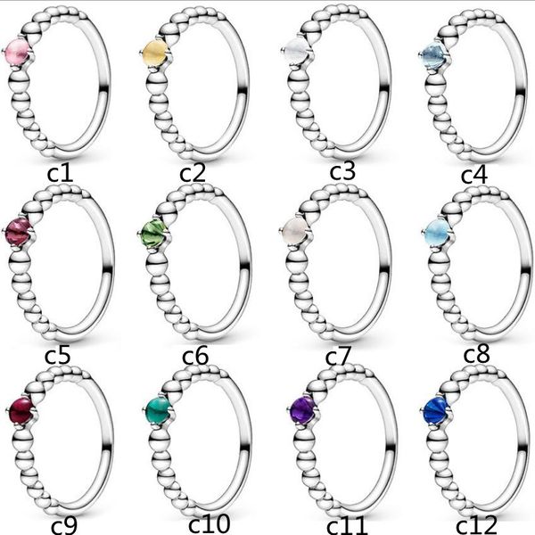 12 Colors Blue Sparkly Crown Ring Original Box für Pandora 925 Sterling Silver CZ Diamond Women Hochzeitsgeschenkringe Sets