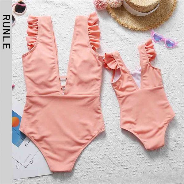 

factoryn65o frills 2021 swimsuit new solid with color one-piece, White;black