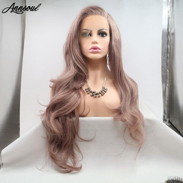 

synthetic wigs 28inch long natural wavy lace front cosplay for black women heat resistant hairline glueless pink