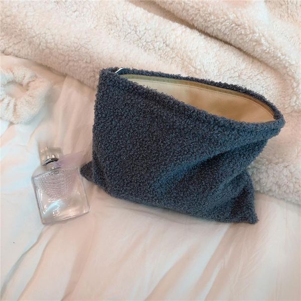 

cosmetic bags & cases 2021 bag plush beauty pouch large women travel toiletry wash organizer necesserie makeup storage case purple