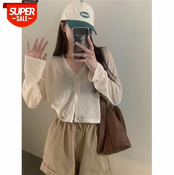 

ins all-match loose-fitting thin ice knit long-sleeved sunscreen cardigan #kh6k, Black;gray