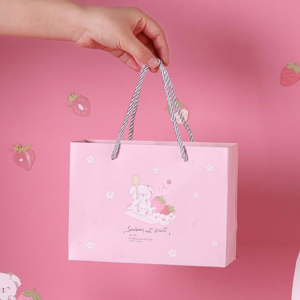 

gift wrap 10pcs/lot strawberry paper bag kraft bags candy box wedding christmas birthday party packing sa