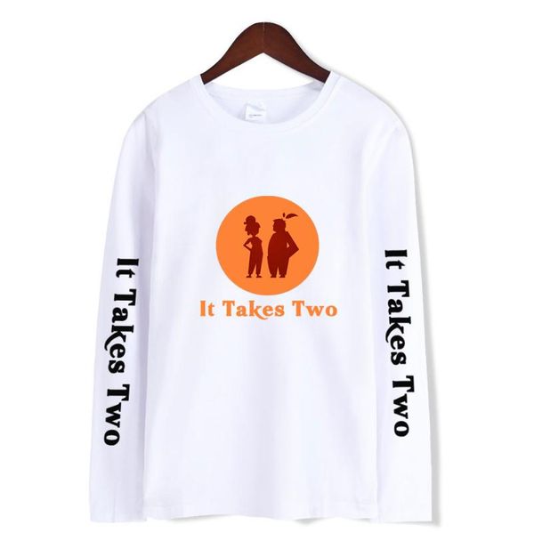 

men's t-shirts it takes two t-shirt crew neck shirt long sleeve harajuku streetshirt 2021 spring, White;black
