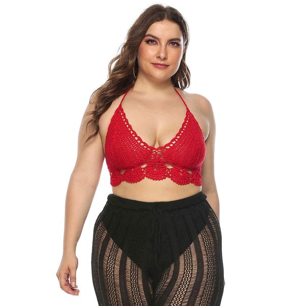 

women's plus size large bandage pure hand hook beach bikini f2412