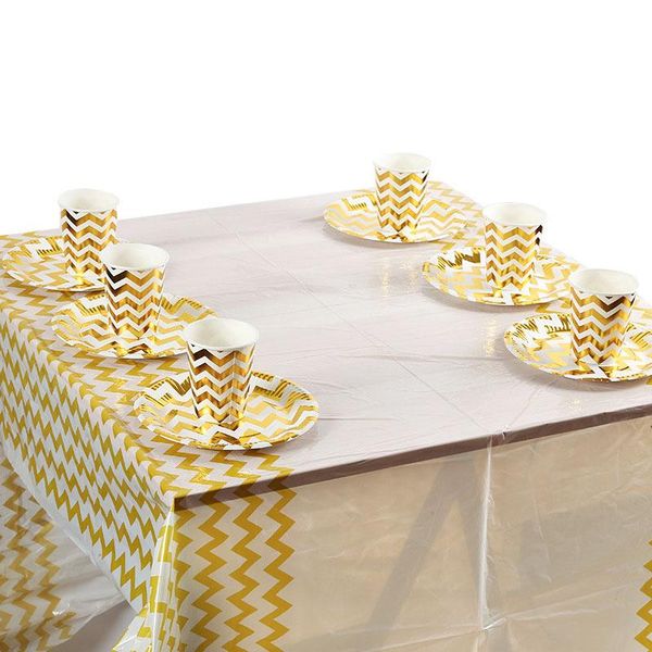 

disposable dinnerware gold striped paper plate cups napkin for kids birthday baby shower party decoration supplies wedding tableware