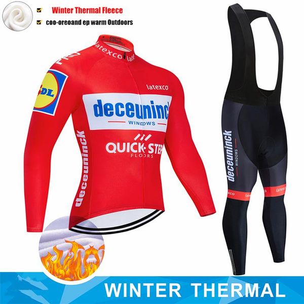 

racing sets quick step-professional team jersey, winter fleece style for 2021, Black;blue