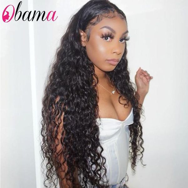

8-28inch peruvian water wave wig pre plucked lace frontal with baby hair natural color front human wigs for women1, Black;brown