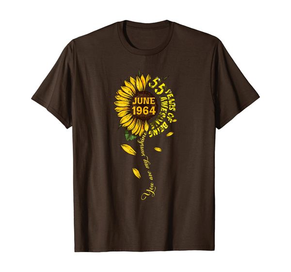 

june 1964 55 years of being awesome mix sunflower t-shirt, White;black