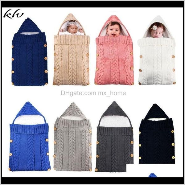

bags nursery bedding baby kids maternity drop delivery 2021 warm blanket soft baby sleeping bag footmuff knitting fleece lining born swaddin