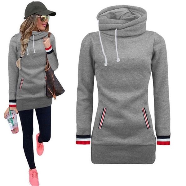 Inverno quente gola de gola quente harajuku hoodie manga longa cordão com bolsos moleton feminino inverno rz * 210809