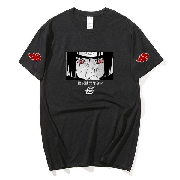 

men's t-shirts 2021 anime uchiha t shirt men summer tide o-neck cotton short sleeve streetwear harajuku oversize for 3xl, White;black