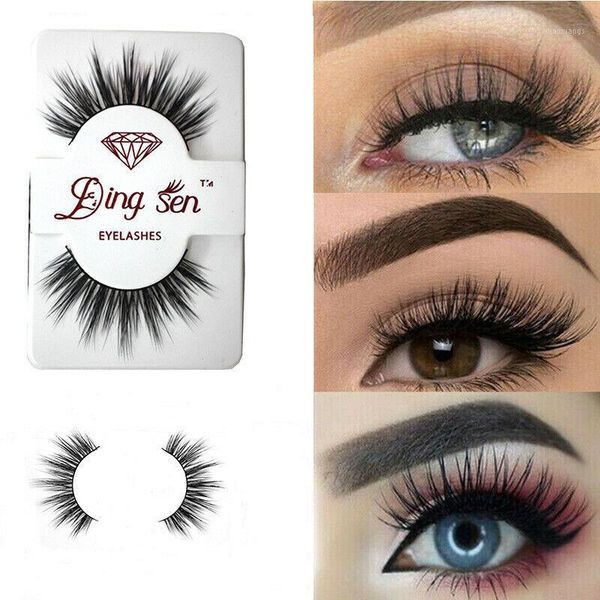 

pair/box 3d fake mink lashes luxury natural crisscross soft false eyelashes eye makeup tools wispy lash extension faux cils1