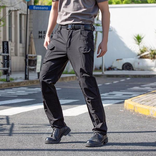 

men's pants cargo men outdoor camping trekking mountain hiking army military waterproof tactical male quick dry work trousers, Black