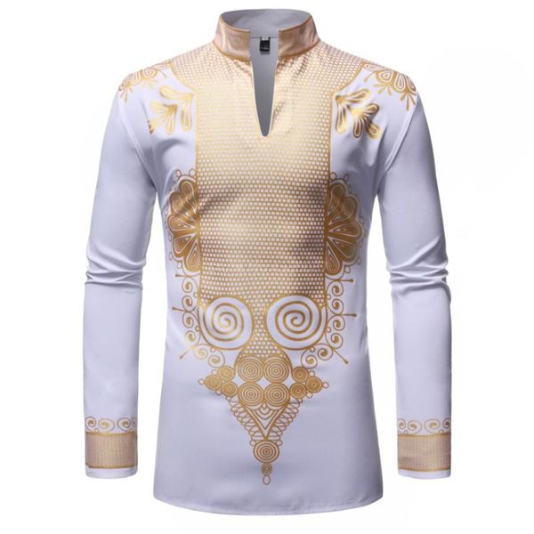 

ethnic clothing shirts men african clothes africa dashiki print suit long sleeve rich bazin fabric v-neck cotton casual lace fashion ro, Red
