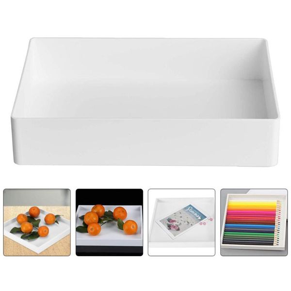 

kitchen storage & organization 1pc multi-functional laboratory tray white polypropylene utility organizer