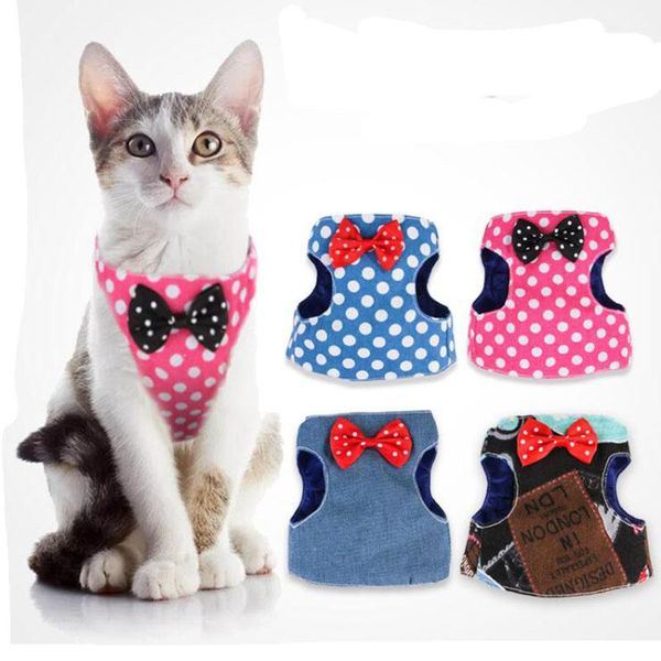 

cat collars & leads soft harness and leash set cute dog protect vest polyester dot breathable pet walking