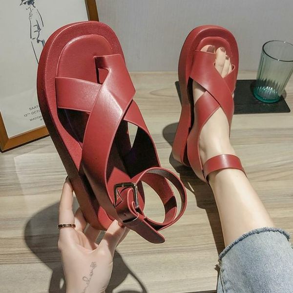 

sandals 2021 women summer beach fashion flats shoes sandal non-slip flat buckle black white zapatos de mujer