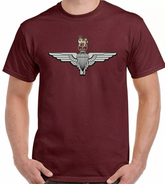 

The parachute regiment t-shirt men's cap badge for 1 2 3 4 10 sfsg, White;black
