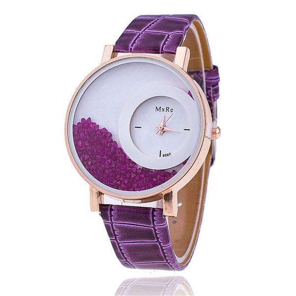

wristwatches runer luxury leather strap, women's unique design casual fashion watch, Slivery;brown