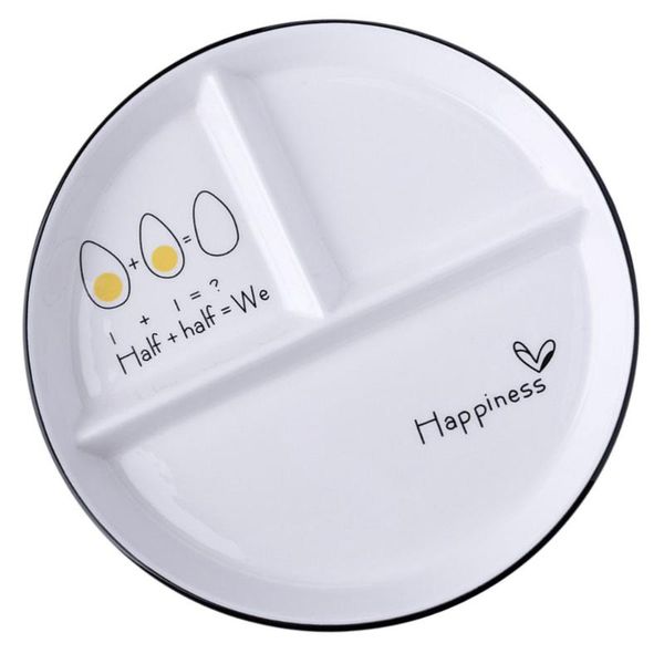 

1pc kids dining plate ceramic dish household divided random style dishes & plates