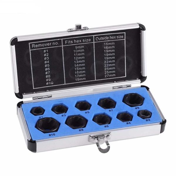 

professional hand tool sets 10pcs damaged bolt nut screw remover impact set extractor removal threading tools kit universal