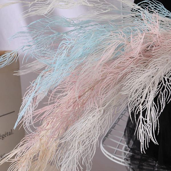 

simulation 6 fork artificial smoky grass diy wedding landscaping soft garden home living room decoration decorative flowers & wreaths