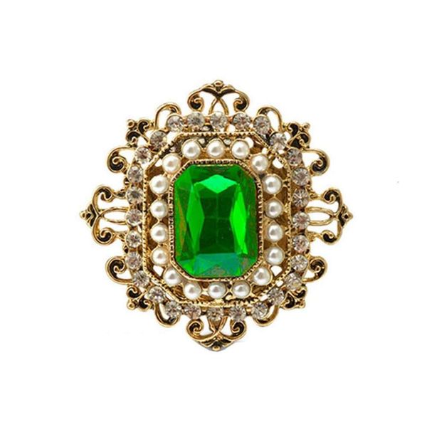 

high end fashion diamond inlaid pearl bohemian style brooch, Gray