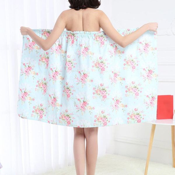 

towel cotton blend bathroom women bath elastic spa sauna floral printed home bathrobe absorbent beach soft strapless