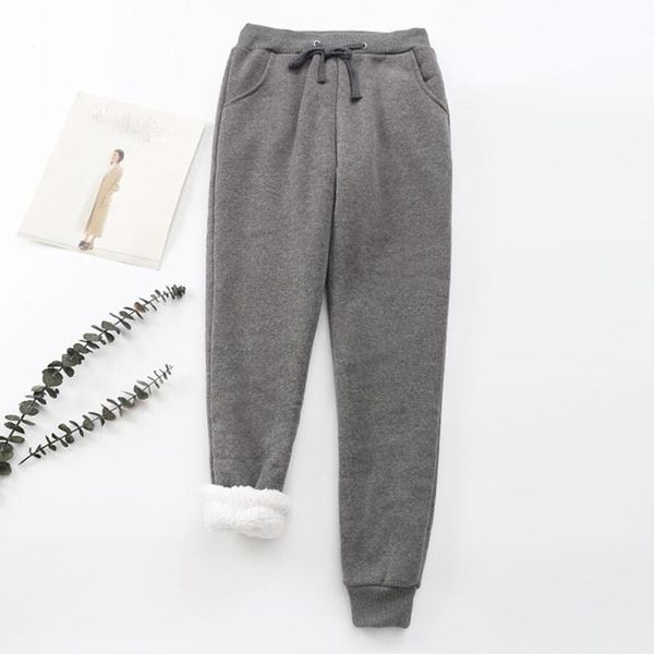 

women's pants & capris 2021 casual trousers women large size winter high waist warm plus thick cashmere harem, Black;white