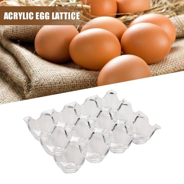 

storage bottles & jars 12 grids egg holder clear acrylic chicken tray container for fridge er refrigerator pantry kitchen