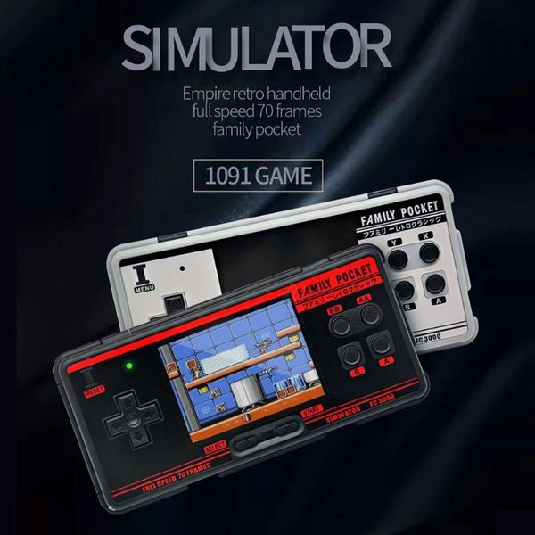 

portable game players 8 bits pocket retro handheld console double family av tv output built-in 2000 3 inch screen