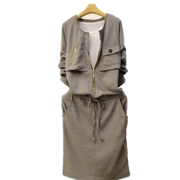 

casual dresses women's dress mid-length spring fashion women loose clothes, Black;gray