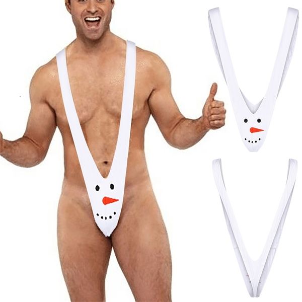 

christmas snowman underwear men's backpack carnival party dress, Black;white